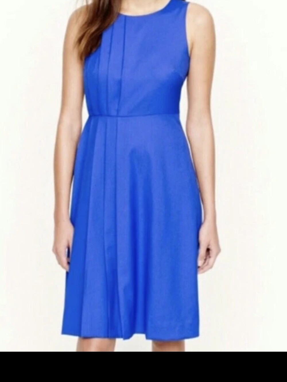 J.Crew 100% Wool Navy Career Sheath Dress Pleated Front Office Work Size 12 - Picture 8 of 9